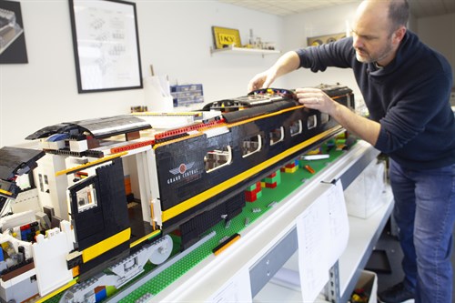 Steve Mayes (BrickThis) and a sneak peak of the Adelante train which families can apply for tickets to help recreated in LEGO®